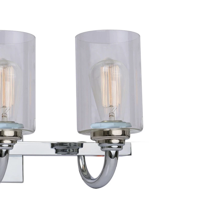 Wall Fixture - 3 Lights - Clear Glass - Chrome 6 Wall Fixture - 3 Lights - Clear Glass - Chrome - Image 4