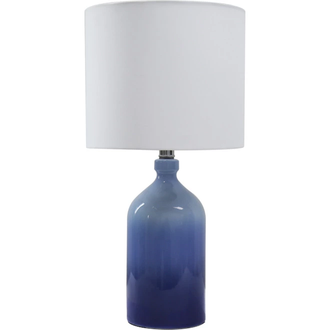 Project Source Table Lamp - 10-in x 20-in - Glass and Fabric - Blue/White 3 Project Source Table Lamp - 10-in x 20-in - Glass and Fabric - Blue/White