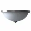 Project Source 2-Light Flushmount Ceiling Light - 13.5-in x 5.5-in - Opal Glass - Brushed Nickel -Project Source Shop 08385083 L