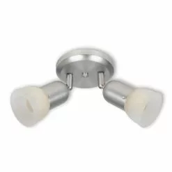 Project Source 2-Light Ceiling Light - Metal and Alabaster Glass - Satin Nickel