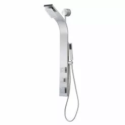 Project Source Shower Column - Brushed Nickel - 4-in x 38.6-in - Stainless Steel and Brushed Brass