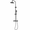 Project Source Shower Column - Adjustable Height - Round Head - Black -Project Source Shop 14925023 L