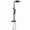 Shower Column - Adjustable Height - Square Head - Black -Project Source Shop 14925025 L