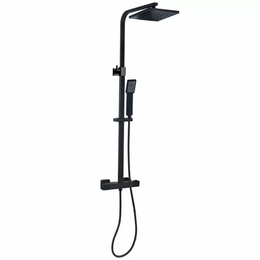 Shower Column - Adjustable Height - Square Head - Black 6 Shower Column - Adjustable Height - Square Head - Black -Project Source Shop 14925025 L