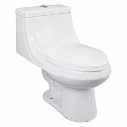 Project Source Elongated Toilet - 1-Piece - Vitreous China - 3.8-L/6-L