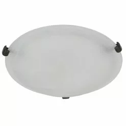 Project Source LED Flushmount Ceiling Light - 12-in - Metal/Glass - Bronze