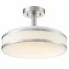 Project Source LED Semi-Flushmount Ceiling Light - 13-in - Metal/Acrylic - Brushed Nickel -Project Source Shop 43855131 L