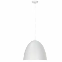 Pendant Light - 1 Light - Dome - 16.75" - White