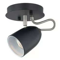 Ceiling Light - 1 Light - Steel - Matte Black/Chrome