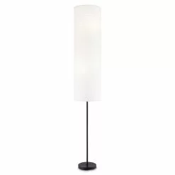Project Source Floor Lamp with Rice Paper Shade - 69.75-in - Matte Black