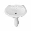 Project Source Pedestal Sink - Porcelain - 31.5-in - White -Project Source Shop 78195097b L