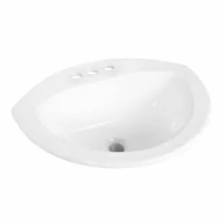 Project Source Ladelle Semi-Oval Drop-in Lavatory - Vitreous China