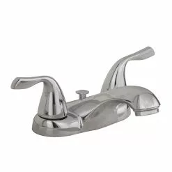 Project Source Lavatory Faucet - Polished Chrome - 2 Handles - Transitional