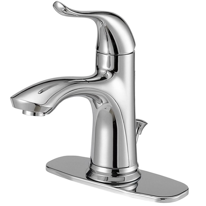 Project Source Qino Bathroom Faucet with Deck Plate and Drain - Chrome 3 Project Source Qino Bathroom Faucet with Deck Plate and Drain - Chrome
