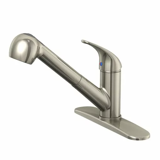 Pull-Out Kitchen Faucet - Single-Lever - Brushed Nickel 1 Pull-Out Kitchen Faucet - Single-Lever - Brushed Nickel -Project Source Shop 80375148 L